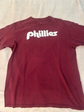 Majestic Maroon Phillies Bryce Harper Player Tee